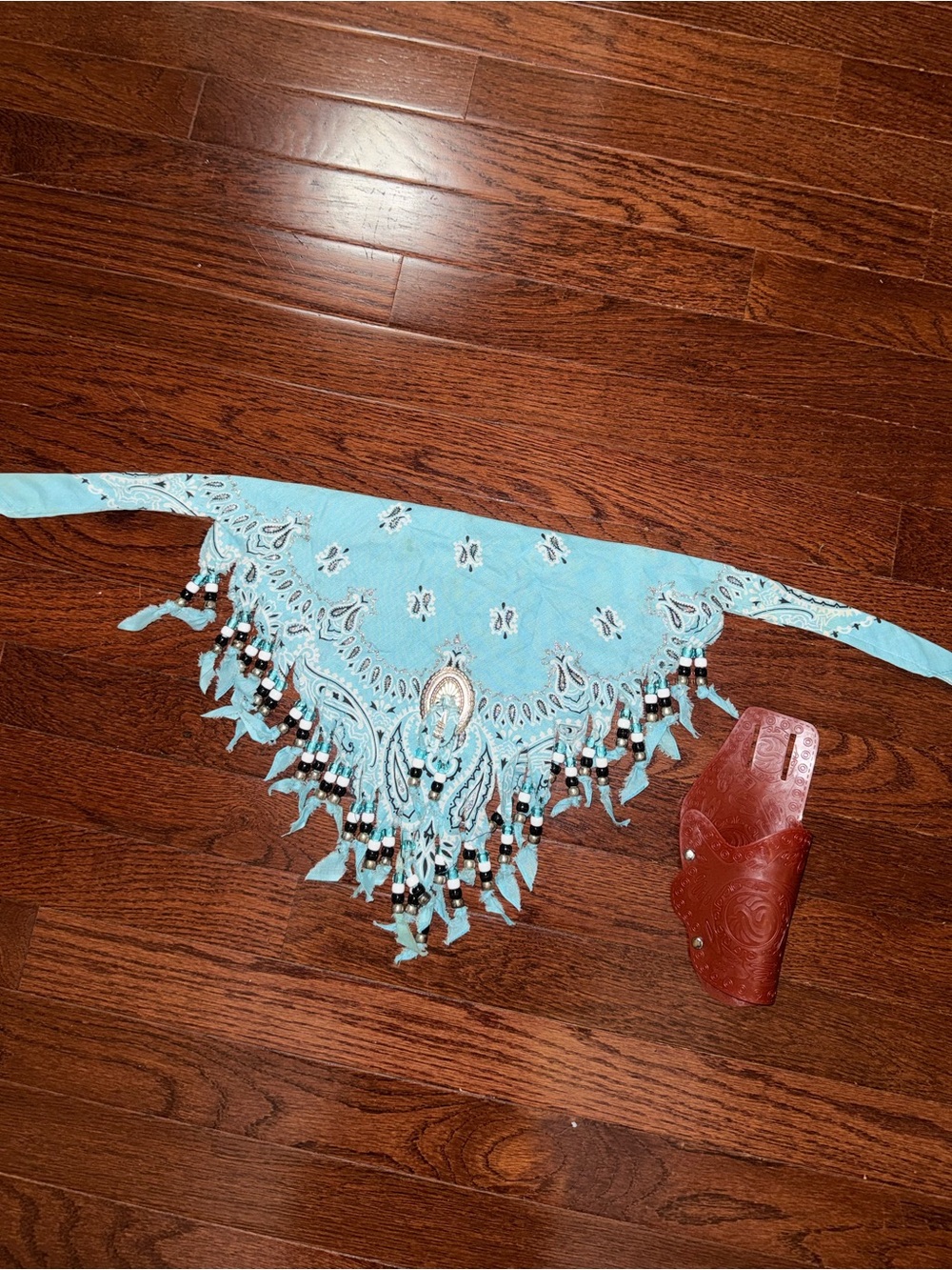 Turquoise Beaded Fringe Bandana Scarf and Holster